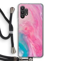 Roze explosie: Samsung Galaxy A32 5G Transparant Hoesje met koord