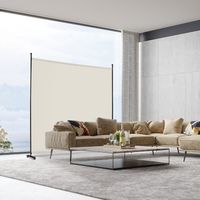 184 x 184 cm Ruimteverdeler op Wieltjes Scherm met een Paneel Opvouwbare Scheidingswand Inkijkbescherming voor Woonkamer Slaapkamer