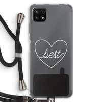 Best heart pastel: Samsung Galaxy A22 5G Transparant Hoesje met koord