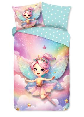 Good Morning Kinderdekbedovertrek "fee met regenboogvleugels" - Multi - (140x200/220 cm) - Katoen