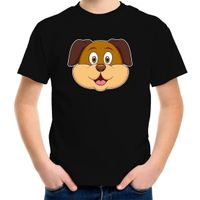 Cartoon hond t-shirt zwart voor jongens en meisjes - Cartoon dieren t-shirts kinderen Cartoon hond t-shirt zwart voor jongens en meisjes - Cartoon dieren t-shirts kinderen