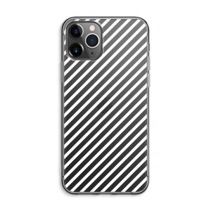 Strepen zwart-wit: iPhone 11 Pro Max Transparant Hoesje