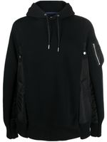 sacai hoodie à empiècements contrastants - Noir