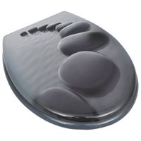 The Living Store Toiletbril MDF - Stenen - 43.7 x 37.8 cm - Duurzaam MDF - Verstelbare scharnieren - thumbnail