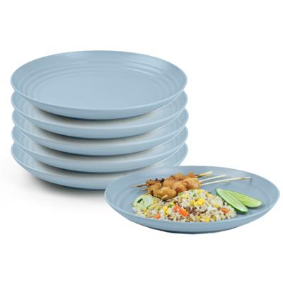 Plasticforte Rond bord/camping bord - 12x - D20 cm - ijsblauw - kunststof - onbreekbaar - servies