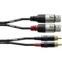 Cordial CFU 3 FC Audio Adapterkabel [2x XLR-bus - 2x Cinch-stekker] 3.00 m Zwart - thumbnail