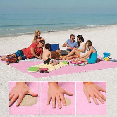 Zand gratis Mat lichtgewicht opvouwbare buiten picknick matras Camping kussen strand Mat maat: 2x2m(Pink)