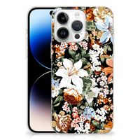TPU Case voor iPhone 14 Pro Max Dark Flowers - thumbnail