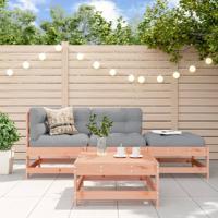 4-delige Loungeset met kussens massief douglashout