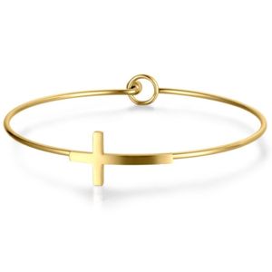 Cilla Jewels Dames Armband Rond met Verguld Kruis Goud