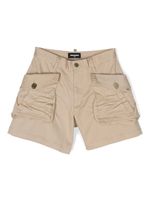 DSQUARED2 KIDS short en coton stretch à plaque logo - Tons neutres - thumbnail