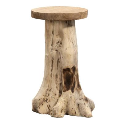 Leen Bakker - Bijzettafel Borneo Hoog - Teak - 65xØ35 Cm - Teakhout - Bruin