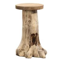 Leen Bakker - Bijzettafel Borneo Hoog - Teak - 65xØ35 Cm - Teakhout - Bruin