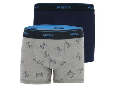 MEXX 2 jongens boxers (Donkerblauw/grijs, 122/128)