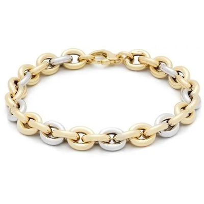Glow 204.3037.19 Armband Ankerschakel geel-en witgoud 20 cm