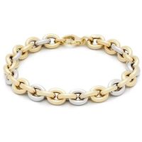 Glow 204.3037.19 Armband Ankerschakel geel-en witgoud 20 cm