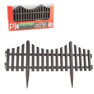 PlasticForte Flexibele borderrand - 6x stuks - hekje - 60 cm - bruin - kunststof