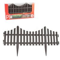 PlasticForte Flexibele borderrand - 6x stuks - hekje - 60 cm - bruin - kunststof