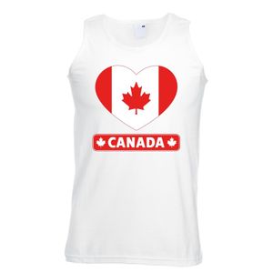Canada hart vlag singlet shirt/ tanktop wit heren