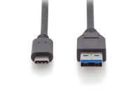 Digitus USB-kabel USB 3.2 Gen1 (USB 3.0 / USB 3.1 Gen1) USB-C stekker, USB-A stekker 1.00 m Zwart Afgeschermd (dubbel) AK-300146-010-S - thumbnail