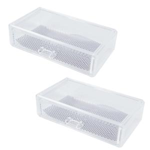 Make- 2x -up organizer - 1 compartimenten bakje - transparant - kunststof - 18 x 12 x 5 cm