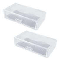 Make- 2x -up organizer - 1 compartimenten bakje - transparant - kunststof - 18 x 12 x 5 cm