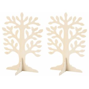 Set van 8x stuks houten boompje 30 x 21,5 cm