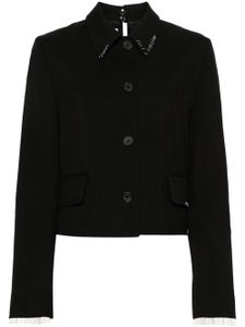 Marni blazer en laine vierge à coupe crop - Noir