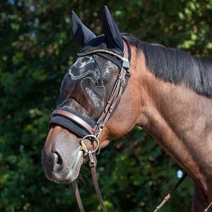 QHP Oornet met vliegenmasker zwart maat:pony