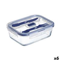 Hermetische Lunchtrommel Luminarc Pure Box Active Tweekleurig Glas 1,22 L 16 cm (6 Stuks)