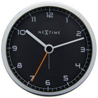 NeXtime - Wekker - 9 x 9 x 7.5 cm - Metaal - Zwart- &apos;Company Alarm&apos;