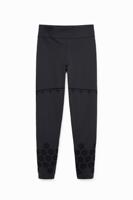 Legging met gevlokte details - BLACK - XS