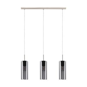 Eglo Eetkamer hanglampSelvino 3-lichts RVS met smoke glas - 98695