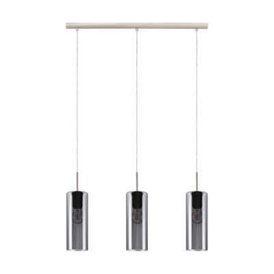 Eglo Eetkamer hanglampSelvino 3-lichts RVS met smoke glas - 98695
