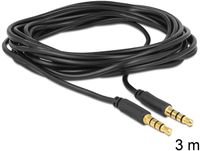 DeLOCK 3.5mm - 3.5mm, 3m audio kabel Zwart - thumbnail