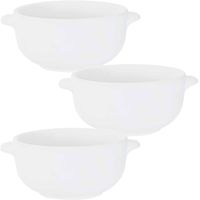 Set van 4x stuks kleine tapas/amuse soepkommetjes wit van porselein 10 cm rond