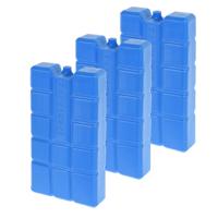 Koelelement blok van 750 gram - 3x - blauw - kunststof - voor koelbox en koeltas