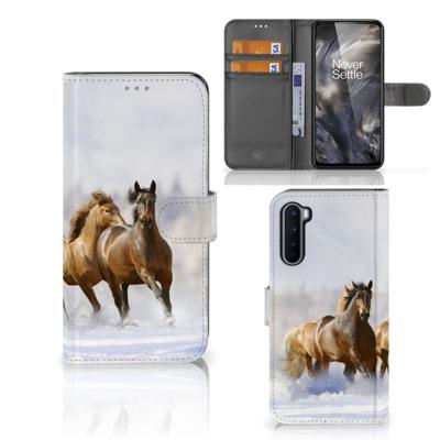 OnePlus Nord | Telefoonhoesje | Met pasjeshouder | Paarden