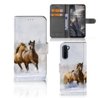 OnePlus Nord | Telefoonhoesje | Met pasjeshouder | Paarden