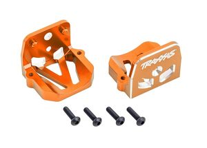 Traxxas - Motor mounts, 6061-T6 aluminum (orange-anodized) (front & rear) (TRX-7760-ORNG)