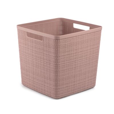 Curver Jute opbergmand cube 17 liter rose dawn
