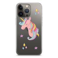 Roze eenhoorn: iPhone 13 Pro Transparant Hoesje