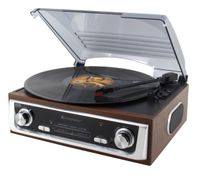 Soundmaster PL196H - Nostalgische platenspeler met radio en ingebouwde speakers