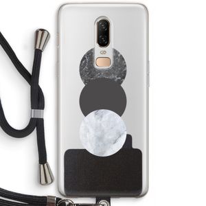Marmeren cirkels: OnePlus 6 Transparant Hoesje met koord