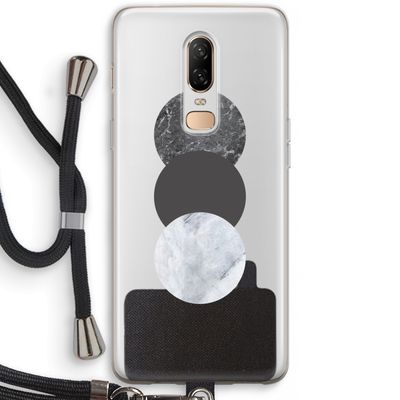 Marmeren cirkels: OnePlus 6 Transparant Hoesje met koord