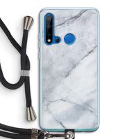 Witte marmer: Huawei P20 Lite (2019) Transparant Hoesje met koord