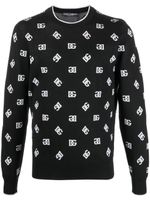 Dolce & Gabbana pull à logo DG en jacquard - Noir