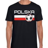 Polska / Polen voetbal / landen shirt met voetbal en Poolse vlag zwart voor heren 2XL  - - thumbnail