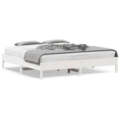 Bedframe zonder matras massief grenenhout wit 200x200 cm