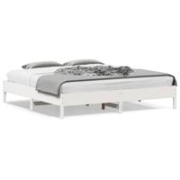 Bedframe zonder matras massief grenenhout wit 200x200 cm